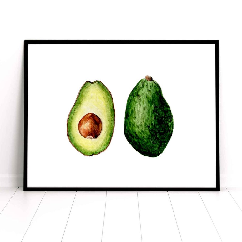 Print of ORIGINAL Watercolour Painting š„ Avocado - Picture 2 of 7
